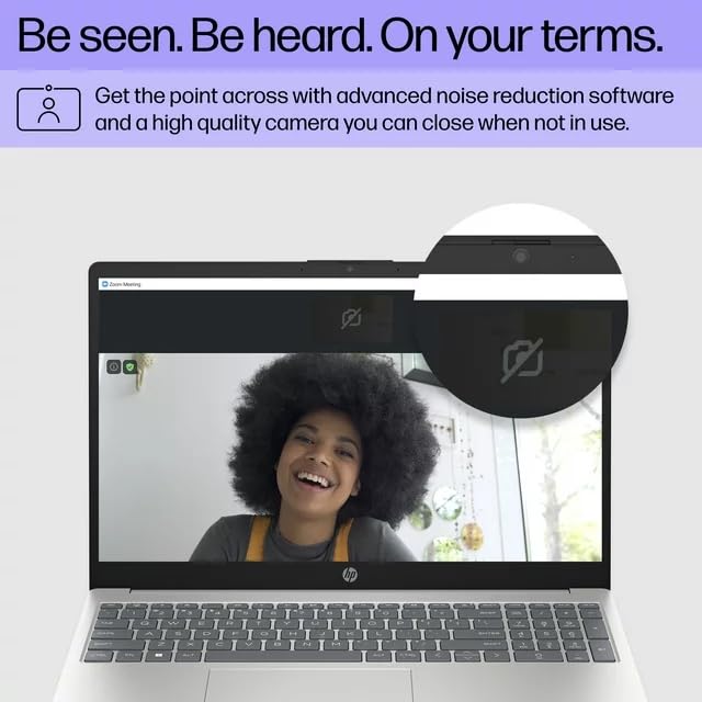 HP Essential 15 Laptop, 15.6" HD Display, Intel N200 Processor, Wi-Fi 6, Webcam, HDMI, Numeric Keypad, Windows 11 Home, Silver