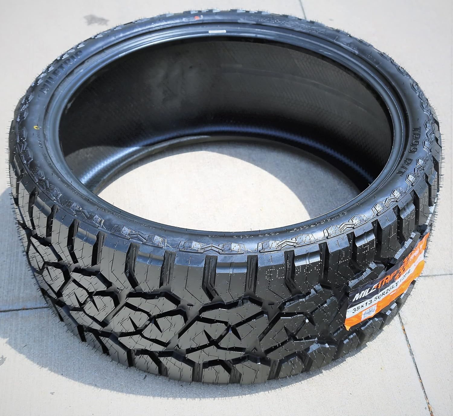 Miletrip TP99 R/T All-Terrain Mud Off-Road Light Truck Radial Tire-35X13.50R26LT 35X13.50X26 35X13.50-26 126Q Load Range F LRF 12-Ply BSW Black Side Wall, 35X13.50R26