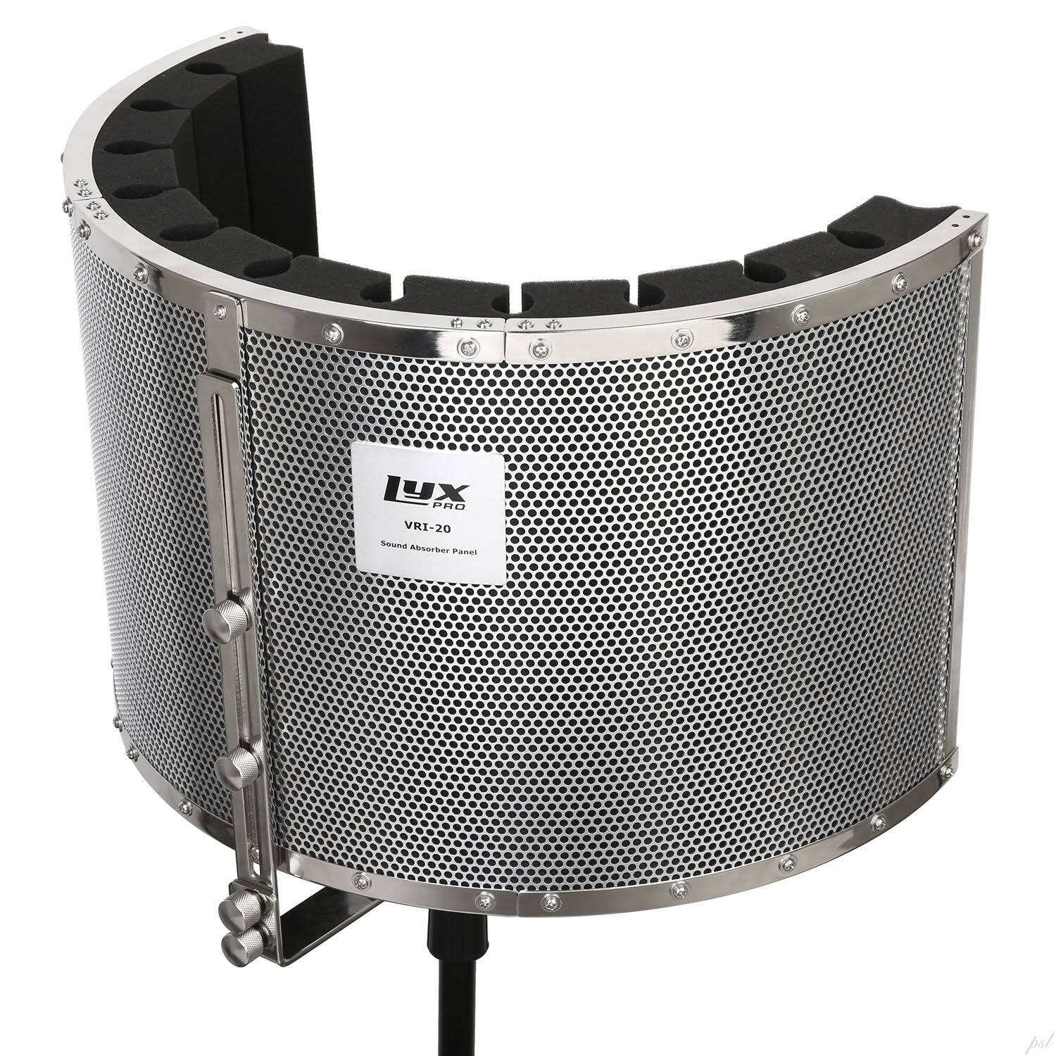 LyxPro VRI-20 Portable Acoustic Foam Isolation Microphone SHIELD, Sound Absorbing, Vocal Recording PANEL, High Performance - Stand