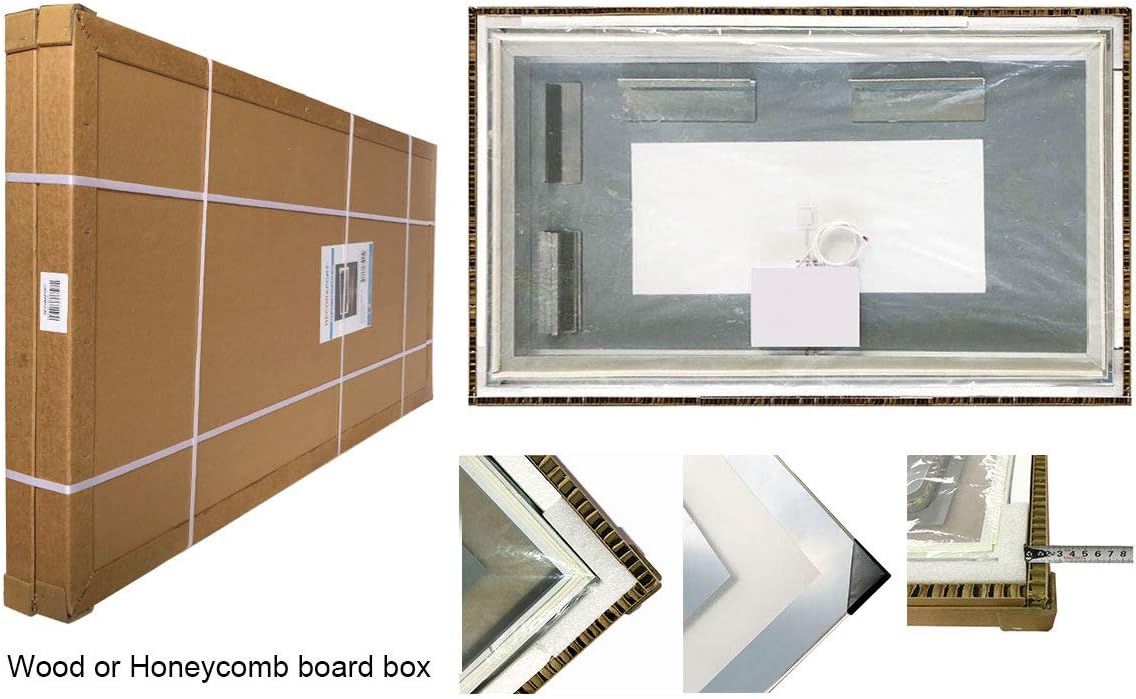 BHBL 60 x 36 Inch Illuminated LED Bathroom Mirror with Smart Button, Anti Fog, Dimmable, Bluetooth Speakers, Vertical & Horizontal Mount, Hotel Office Bar Mirror (D224-6036A)
