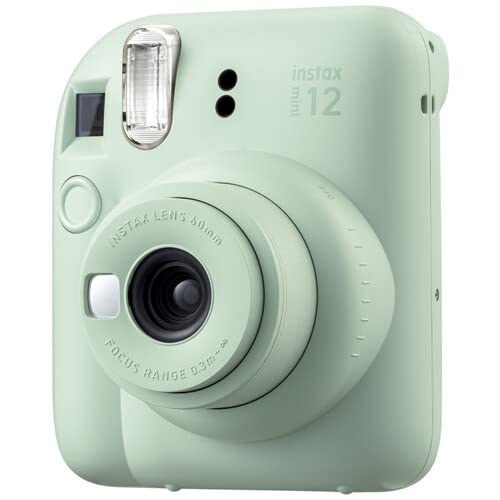 Fujifilm Instax Mini 12 Instant Camera Pastel Blue with 40 Sheets Fujifilm Instax Mini Film Bundle, Sunshine Photo Microfiber Cleaning Cloth Included
