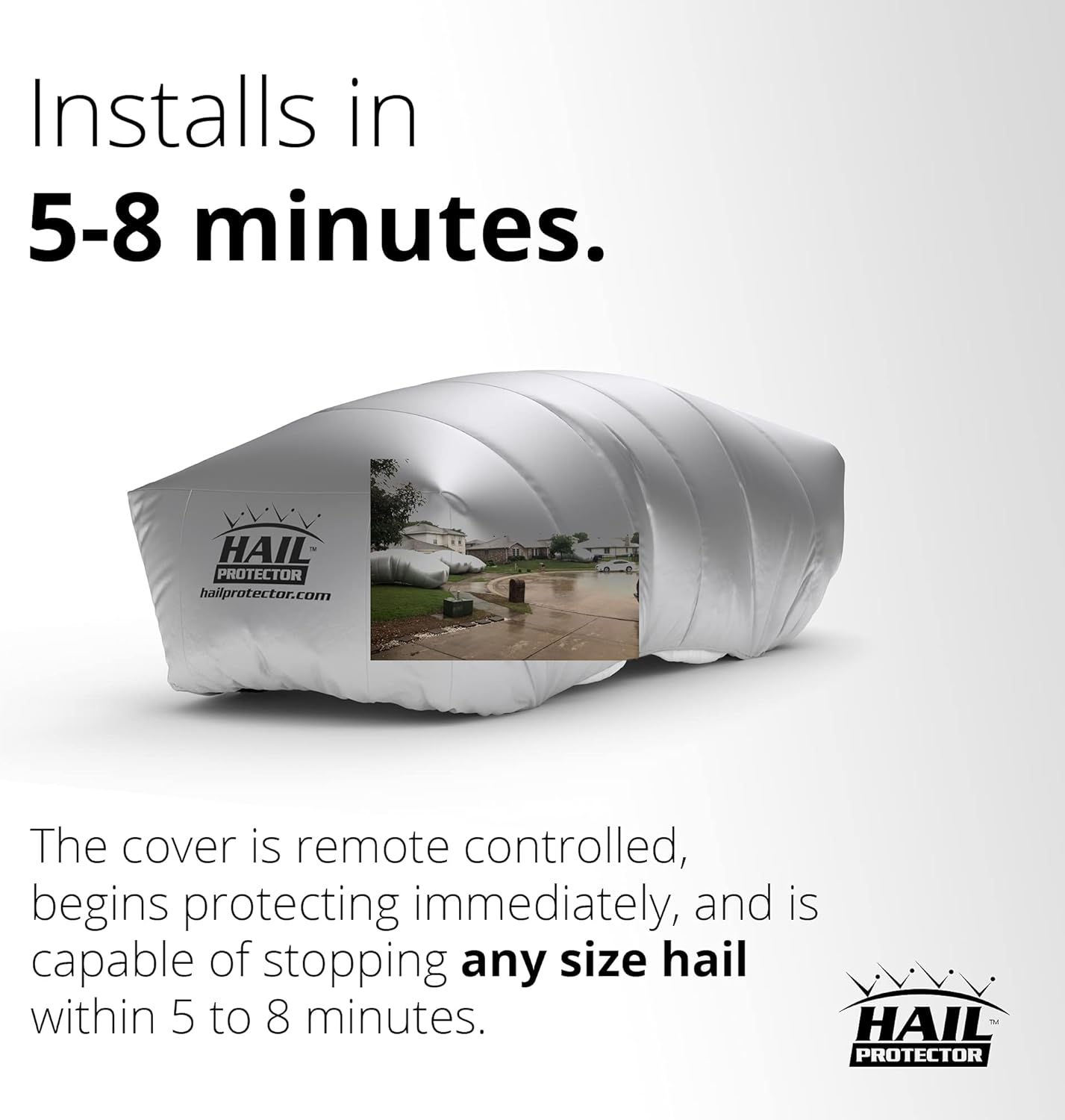HAIL PROTECTOR CAR2 Size Portable Car Cover System for Coupes, Sedans and Wagons
