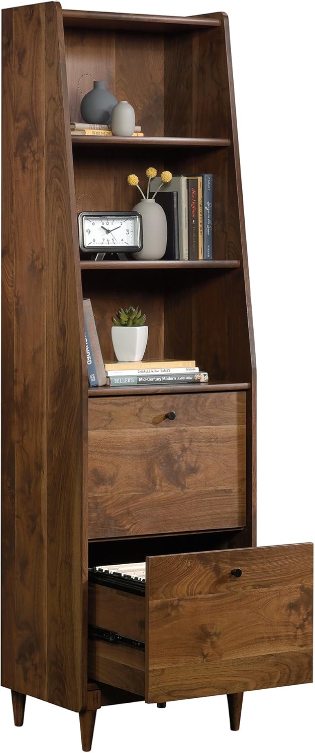 Sauder Harvey Park Narrow Bookcase, Grand Walnut finish