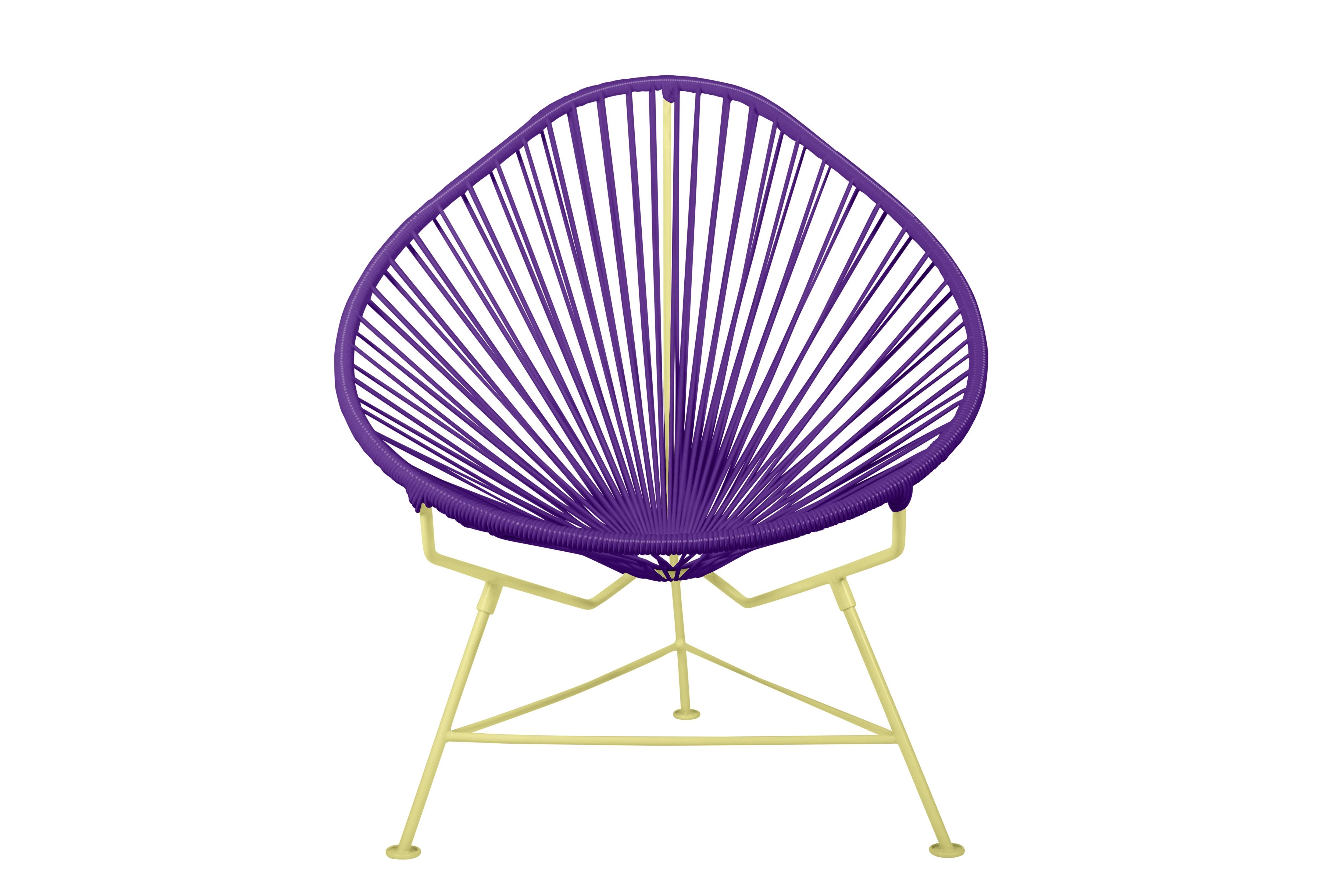 Innit Acapulco Chair - Yellow Frame - Purple / Yellow