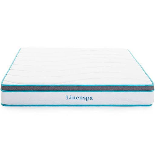 LinenSpa 8x22 Memory Foam and Innerspring Hybrid Mattress, White, Queen