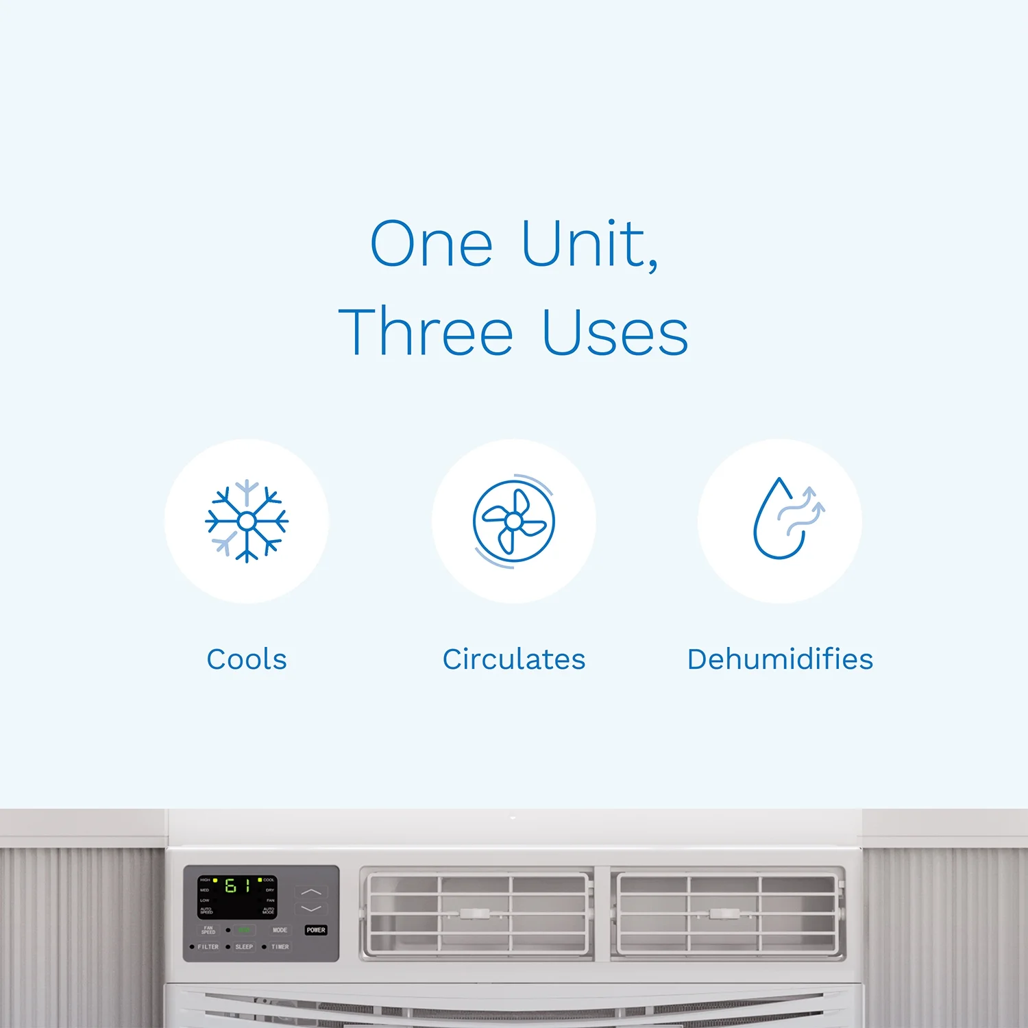 hOmeLabs Window Air Conditioner 15000 BTU - Energy Efficieint, Digital Thermostat, Remote Control - Ideal for Rooms up to 700 Sq. Ft.