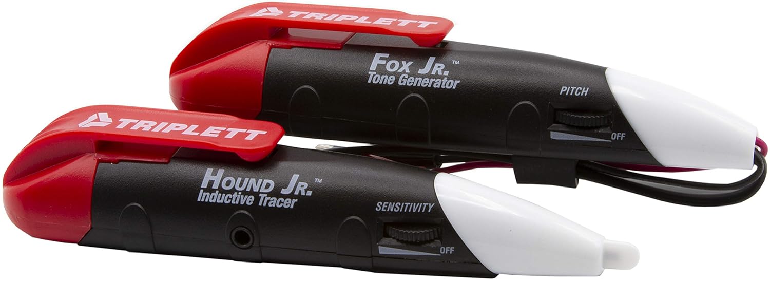 Triplett Fox & Hound Premium Tone and Probe Wire Tracing Kit Generates Multiple Tones with Adjustable Sensitivity for Electrical Wire, LAN Cable, Telephone, and More (3399)