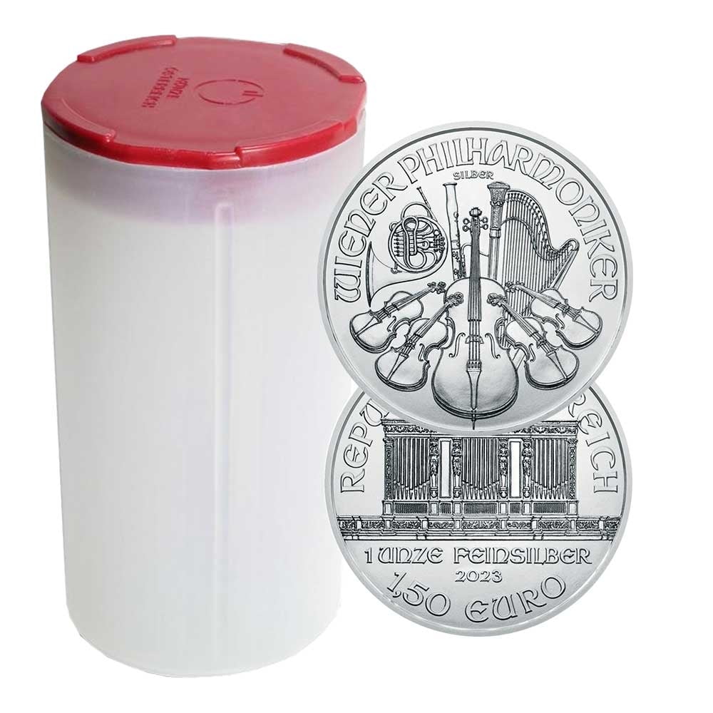 Lot of 20 - 2023 1.50 Euro Silver Austrian Philharmonic 1 oz BU - Curated Treasures Market
