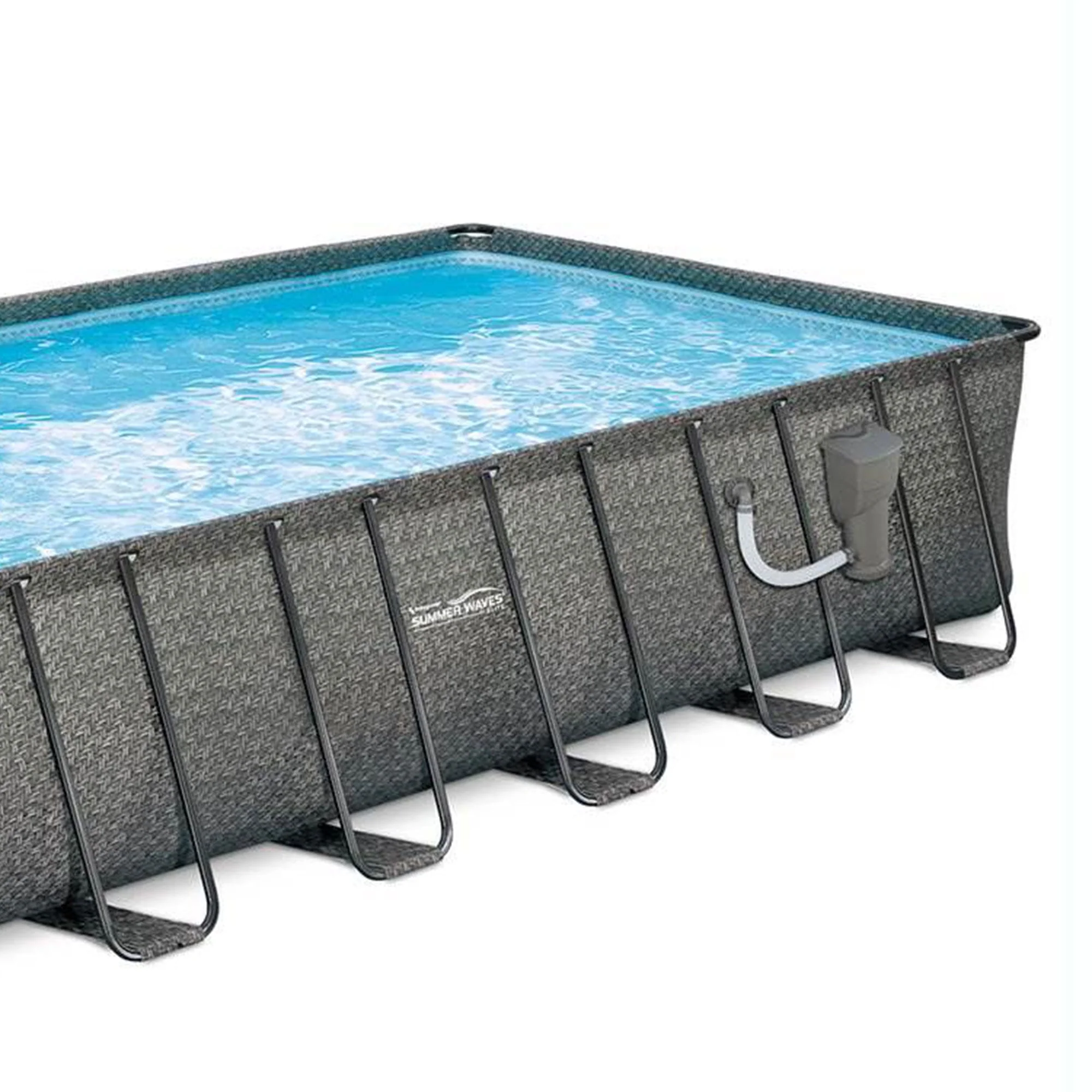 Summer Waves 24ft x 12ft x 52in Rectangle Above Ground Frame Swimming Pool Set