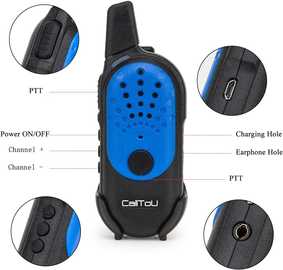 CallToU Caregiver Pager for Elderly Seniors Patient Disabled Home 2 Way Radio intercom System Mini Kids Wallkie Talkies Long Range for Outdoor