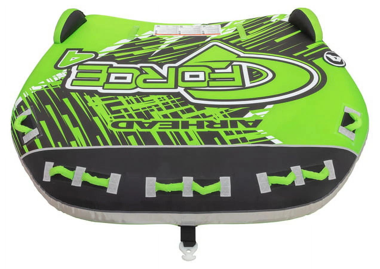 Airhead G-Force 4-Person Seating Capacity Towable Boat Tube Float, Heavy-Duty Nylon, Green
