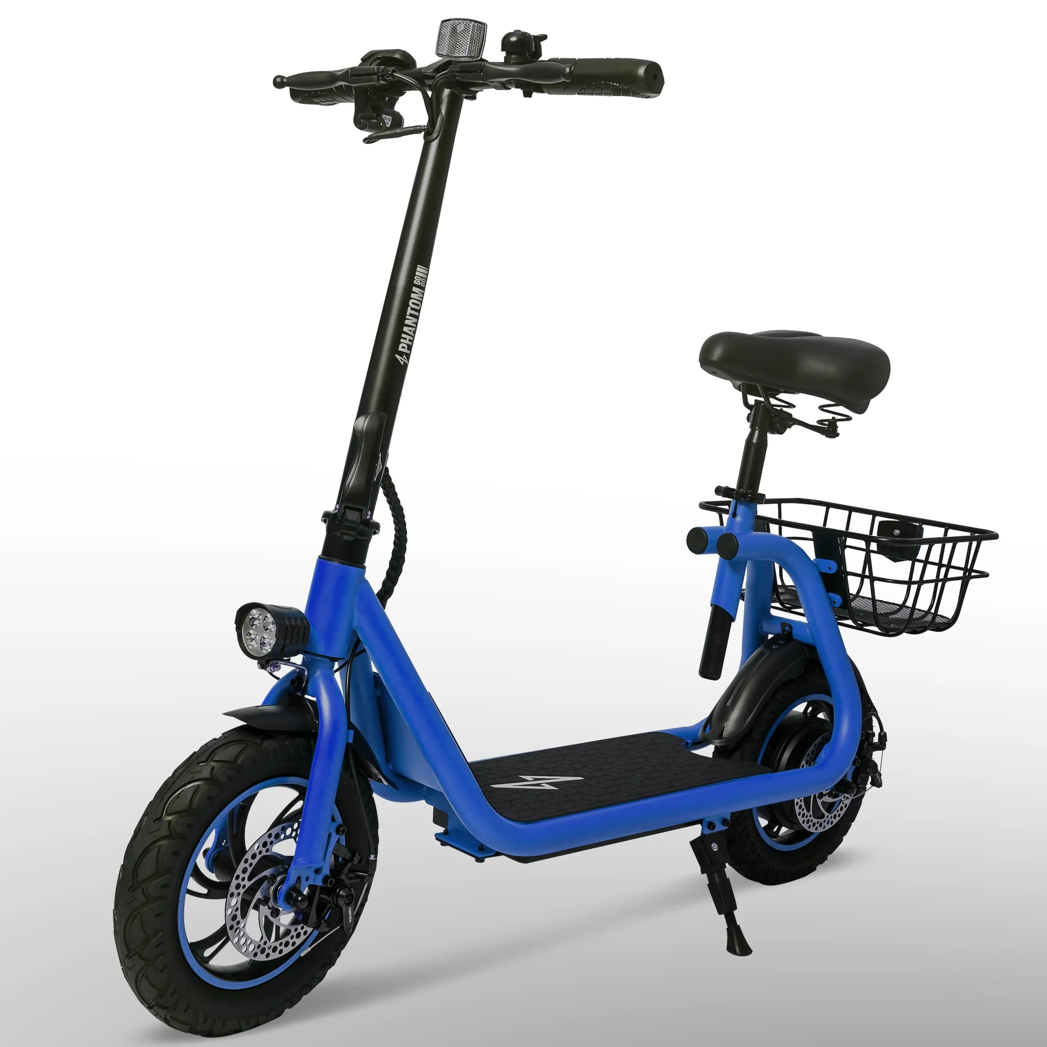 Phantomgogo Electric Scooter for Adults Foldable Scooter with Seat & Carry Basket E-Scooter with Brushless Motor 15MPH 265lbs Max Load E Mopeds for Adults Commuter - Curated Treasures Market