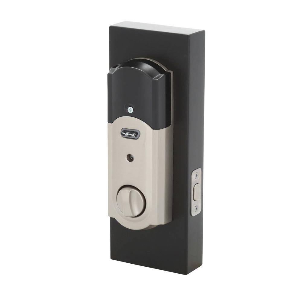 Schlage Connect Camelot Satin Nickel Touchscreen Deadbolt with Alarm
