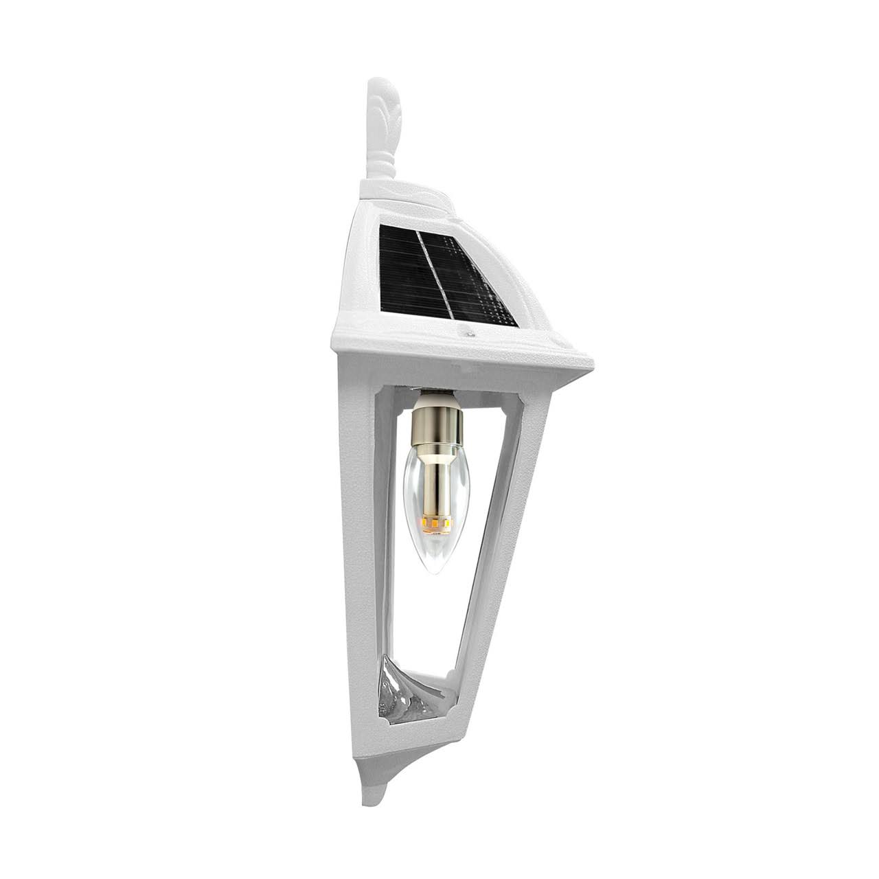 Gama Sonic 179210 Polaris Solar Sconce with GS Solar LED Light Bulb - White Finish