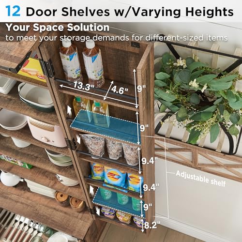 72" Farmhouse Kitchen Pantry Cabinet with Drawer, Tall Storage Cabinet with 2 Barn Doors and Shelves, Versatile Large Rustic Cupboard for Dining Room, Bathroom, Living Room, Laudry, White