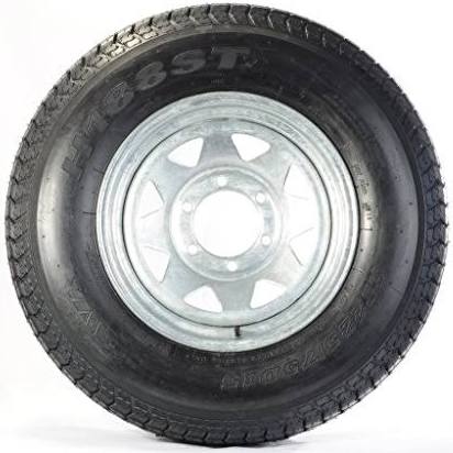 Radial Trailer Tire + Rim ST225/75R15 225/75-15 15 6 Lug Wheel Galvanized Spoke TR00094