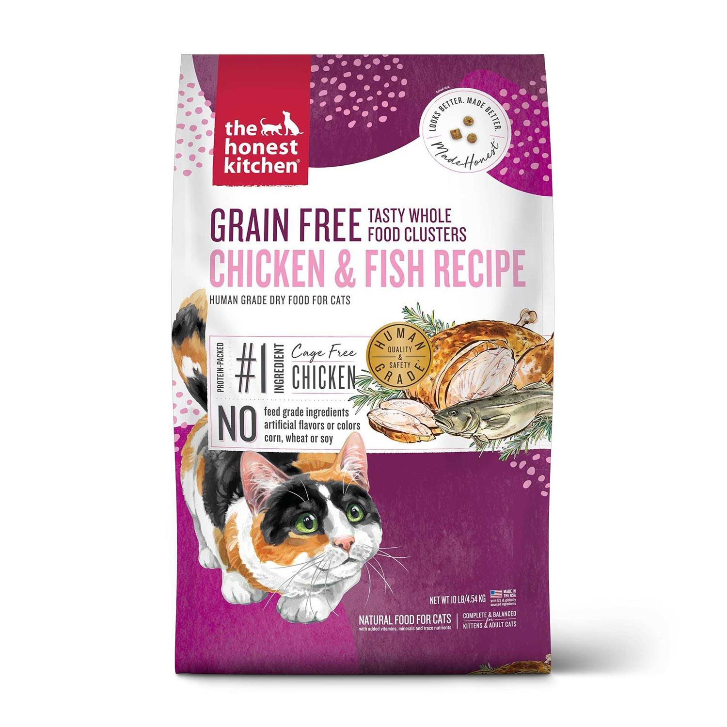 The Honest Kitchen Grain-Free Chicken Fish Whole Food Clusters Dry Cat Food - Pet Supplies online store
