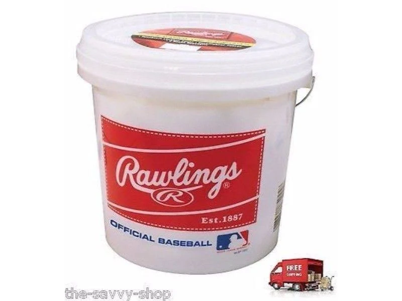 Rawlings Bucket of 24 Base Balls - Official League Competition Grade Baseballs