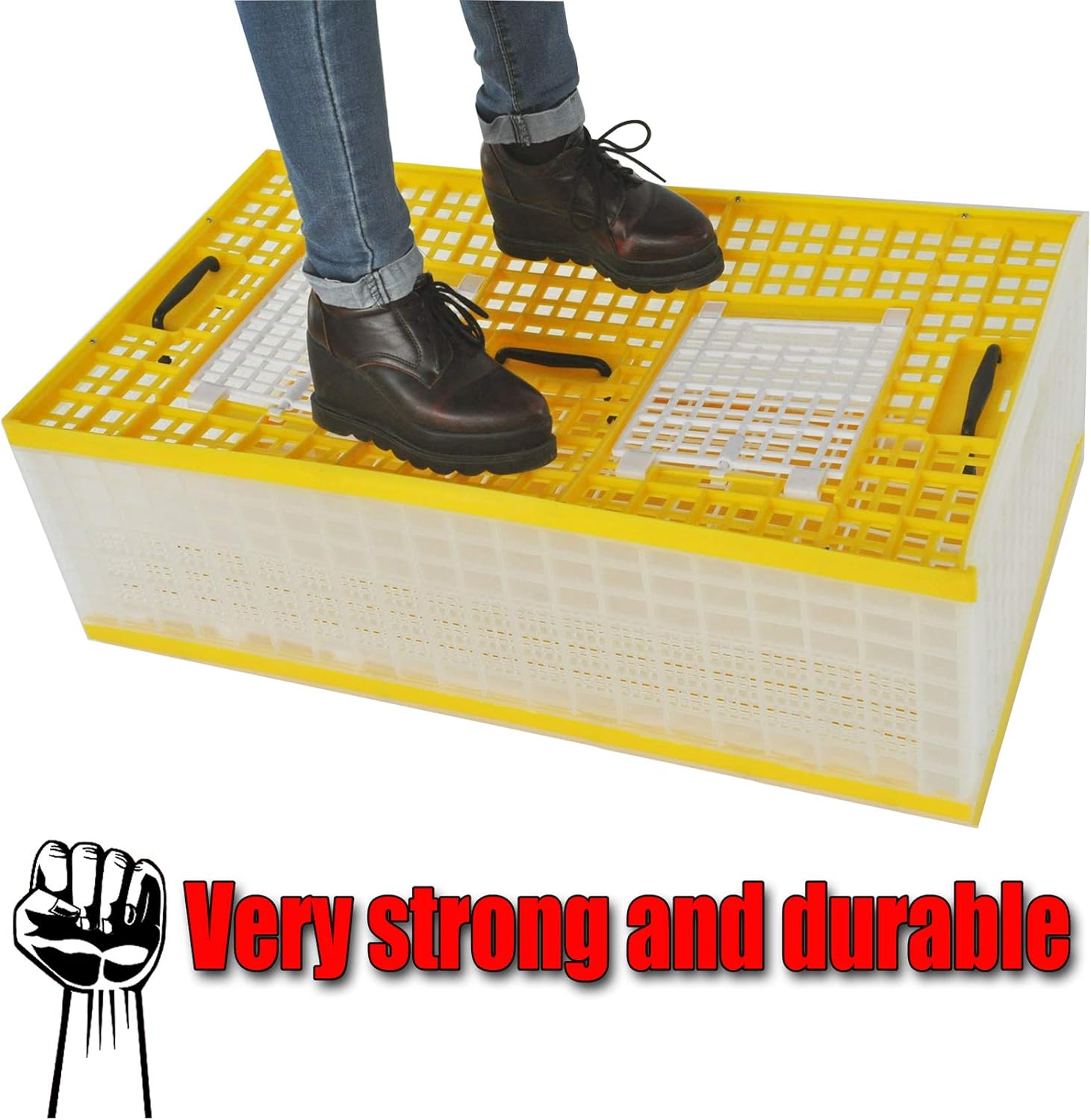Plastic Pigeon cage Portable Foldable Plastic Transportation Poultry Transportation Bird cage Hunting cage Coop 24×12×9in Chicken cage