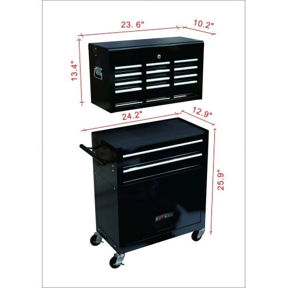 Rolling Tool Chest with Wheels and 8 Drawers, Detachable Large Toolbox Storage Cabinet with Lock,Locking Mechanic Tool Cart for Warehouse, Workshop,Garage,Blue