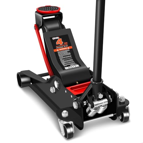 DNA MOTORING Floor Jack 3 Ton (6000 lbs) Capacity, Fast Lift Service Jack Low Profile Steel Heavy Duty Hydraulic Car Jack, Lifting Range 3"-20", Black, TOOLS-00475-BK