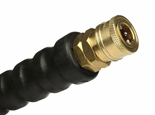 4000 PSI Black 3 8 x 50 ft 1 Layers of High Tensile Wire Braided Rubber Wrapped Pressure Washer Hose with Couplers