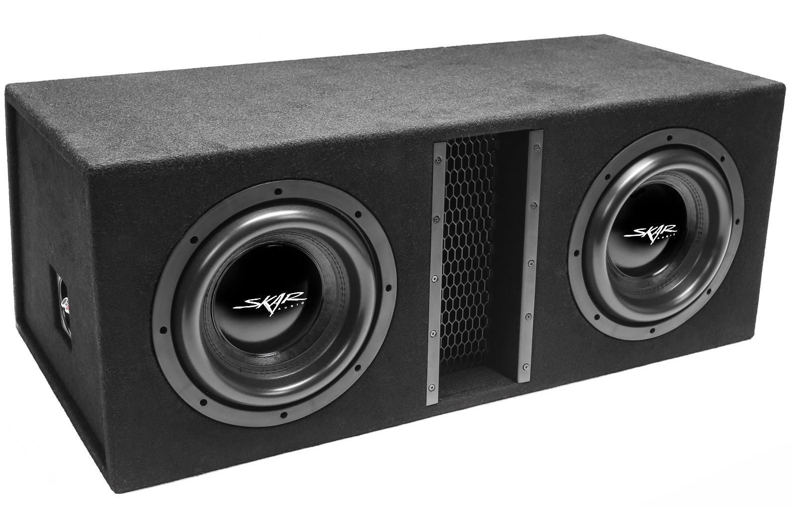 Skar Audio EVL-2X10D4 Dual 10 inch 4,000 Watt Loaded EVL Series Vented Subwoofer Enclosure with Black Carpet