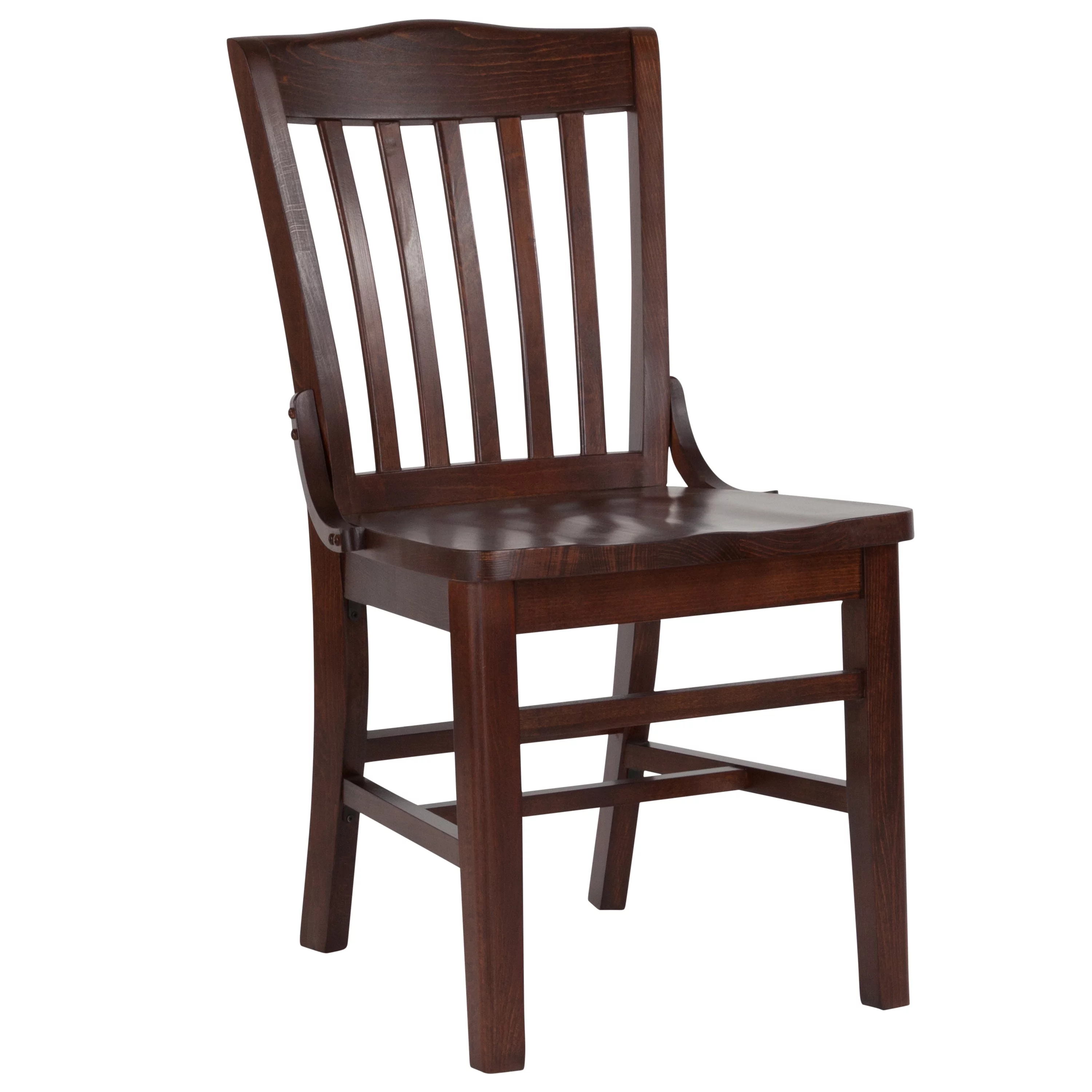 Flash Furniture HERCULES Series School House Back Walnut Wood Restaurant Chair
