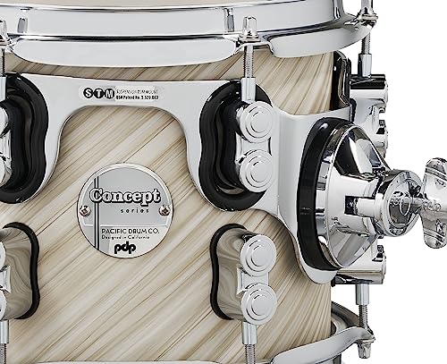 Pacific Drums & Percussion PDP Concept Maple 4-Piece Fusion, Twisted Ivory Drum Set Shell Pack (PDCM20FNTI), 8x10 & 9x12 Tom,14x14 Floor Tom, 16x20 Kick Drum