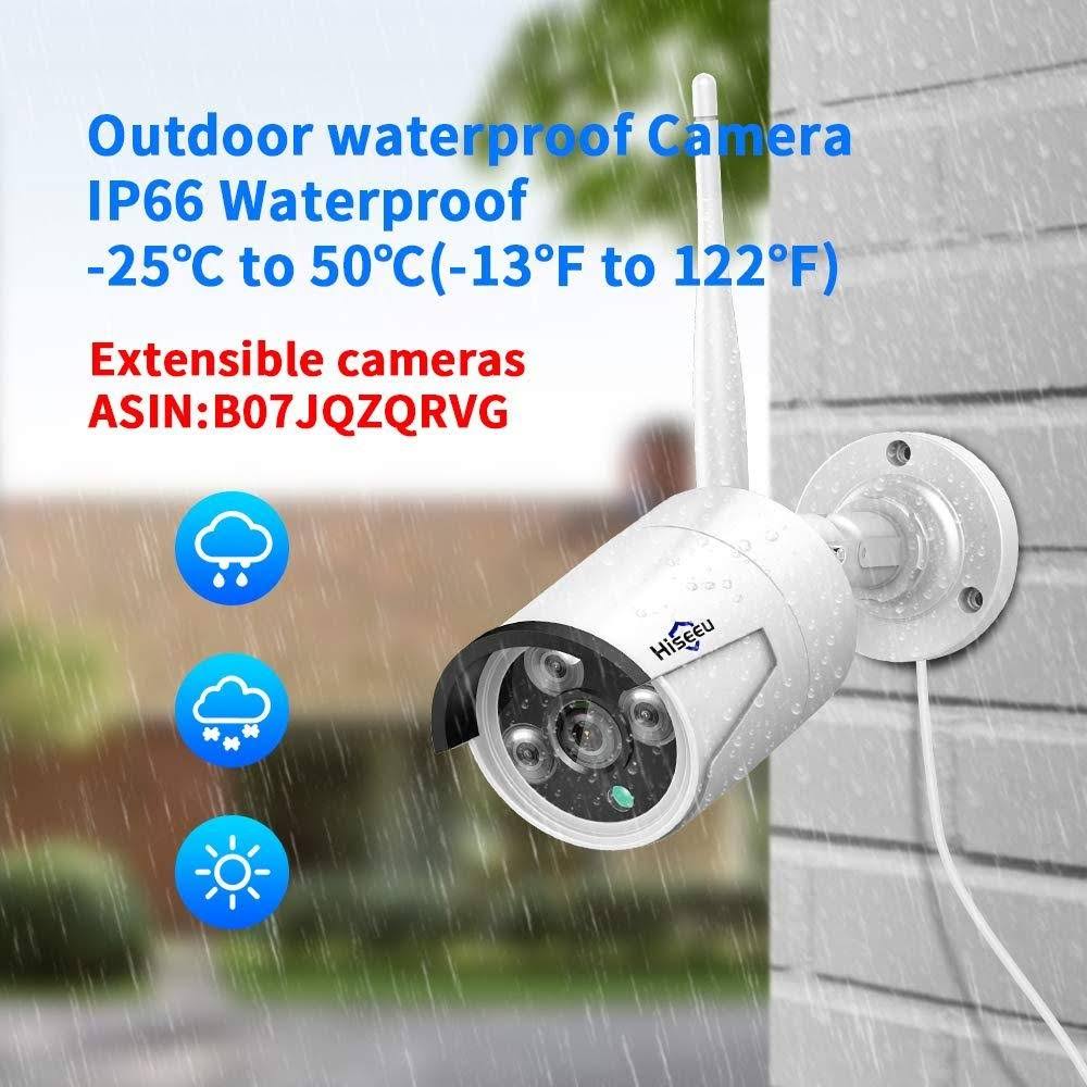Hiseeu Expandable 8CH Wireless Security Camera System with 1TB Hard Drive One-Way Audio