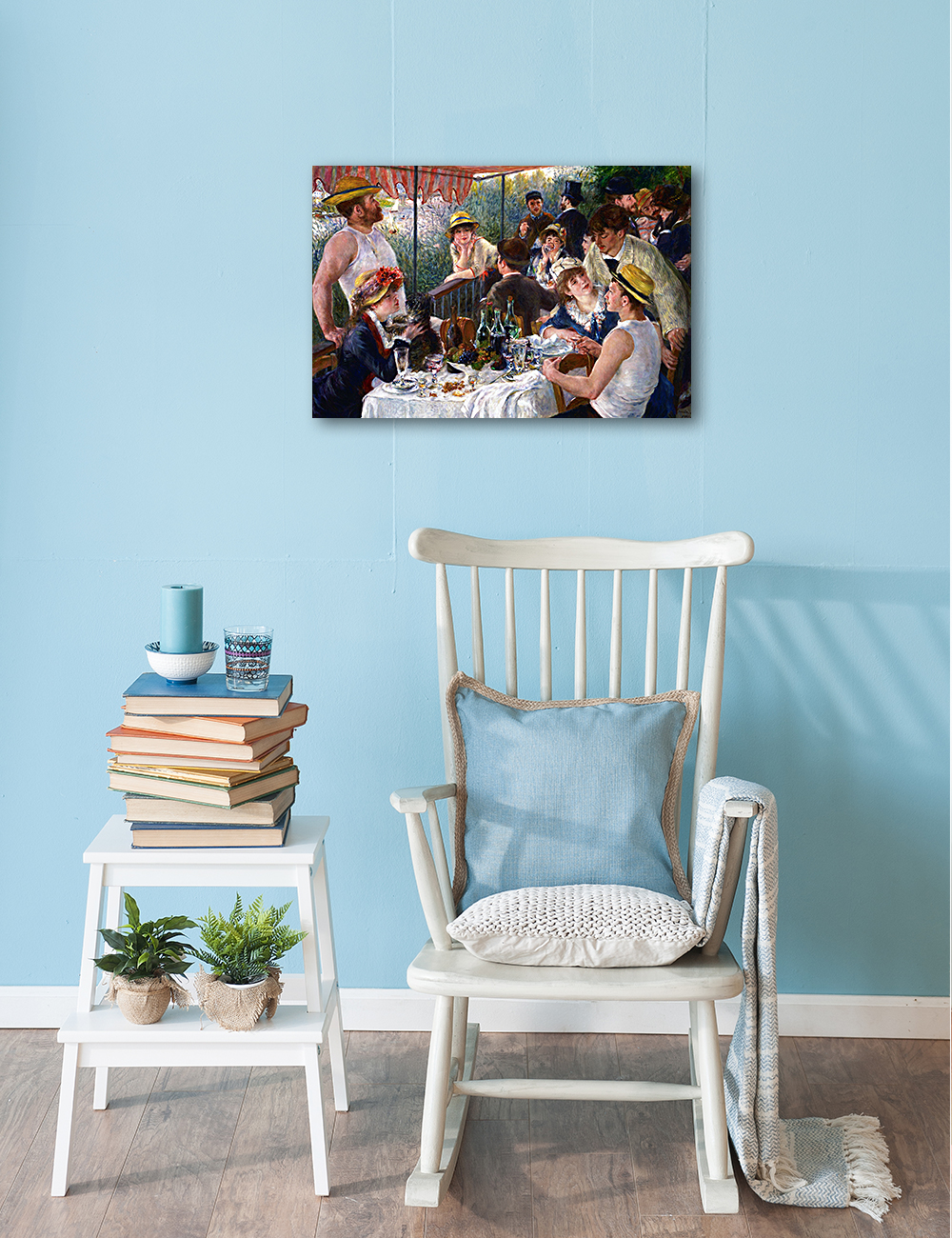 DECORARTS - Luncheon of the Boating Party by Pierre-Auguste Renoir. Oil Painting Reproduction, Giclee Print on Canvas. Ready to Hang Wall Art for Home, Bedroom, Office Decor. 18x12"