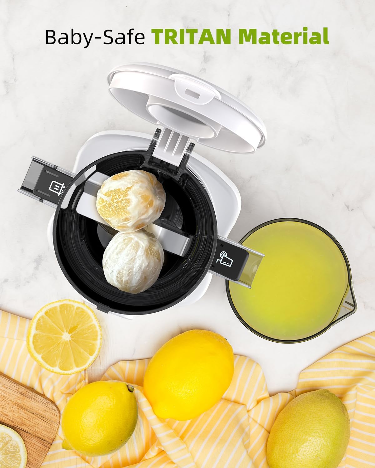 Juicer Machines, TUUMIIST Cold Press Juicer with 4.25'' Large Feed Chute Fit Whole Vegetable And Fruit, Masticating Juicer Easy To Clean, BPA Free(White)