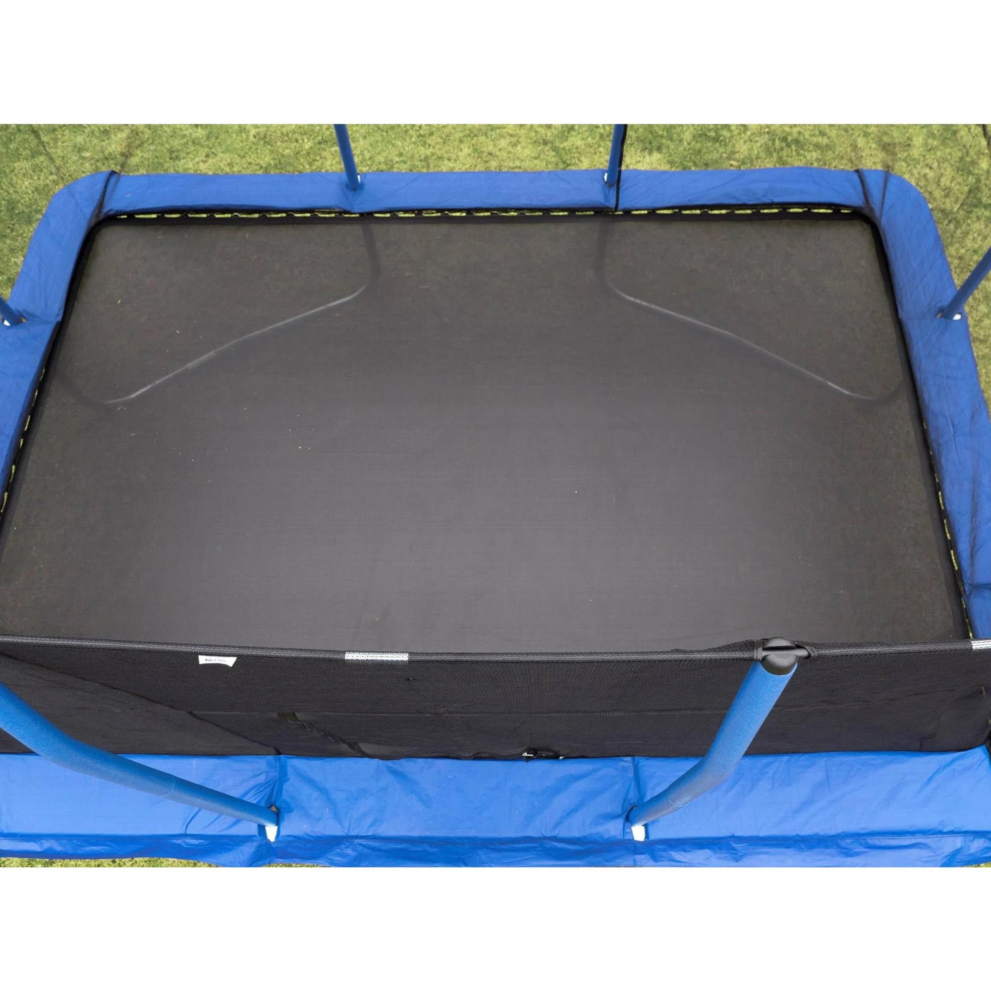 Jumpking 10 x 14 Foot Rectangular Trampoline with Safety Net Siding Blue
