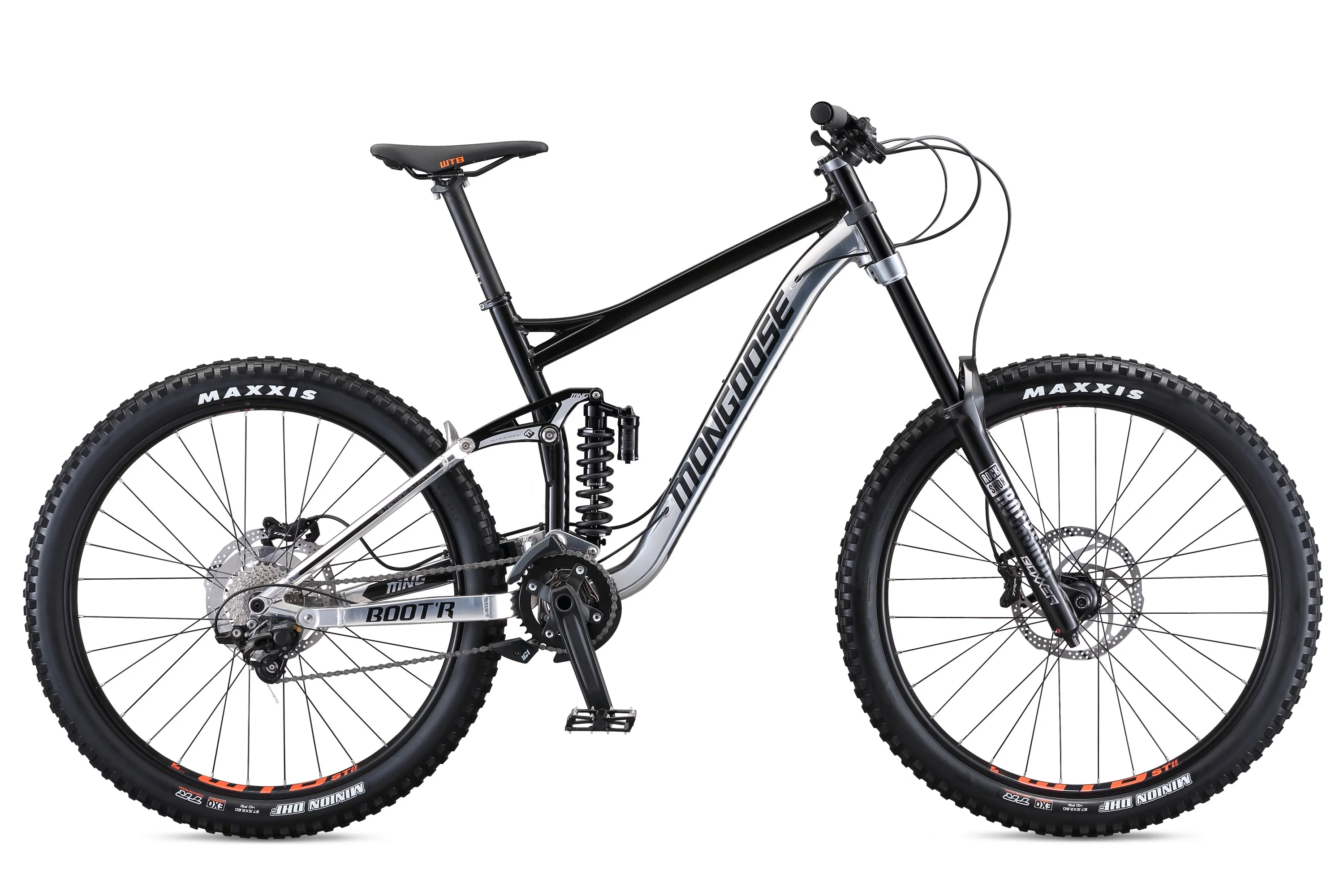 Mongoose Boot'R Adult Unisex 27.5-in. Full-Suspension Mountain Bike, Black