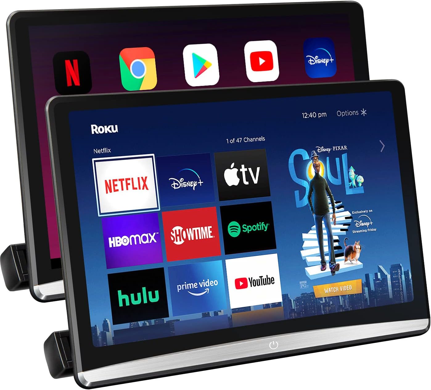 12.4"Android 4K Portable TV for Cars，Car Headrest Monitor Tablet for back seat, Support Phone Wireless Mirror Link Touch Screen,with WiFi/Bluetooth/HDMI/USB/Airplay Video Player 2G ram+16G rom (2*pcs)