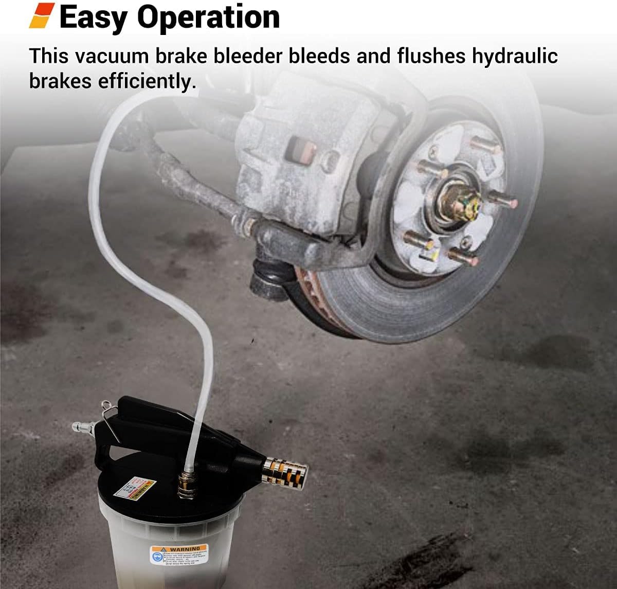 EWK Patented 2L Pneumatic Vacuum Brake Bleeder Fluid Pump with Bleeding Hose