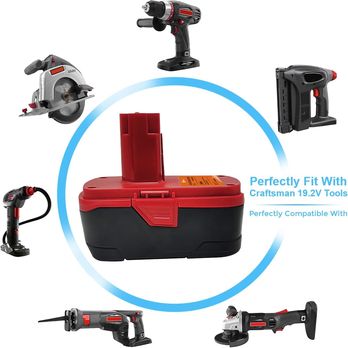 PDstation 2-Packs C3 19.2V 6000mAh Replacement Battery Compatible with Craftsman C3 Cordless Tools Pack of 2