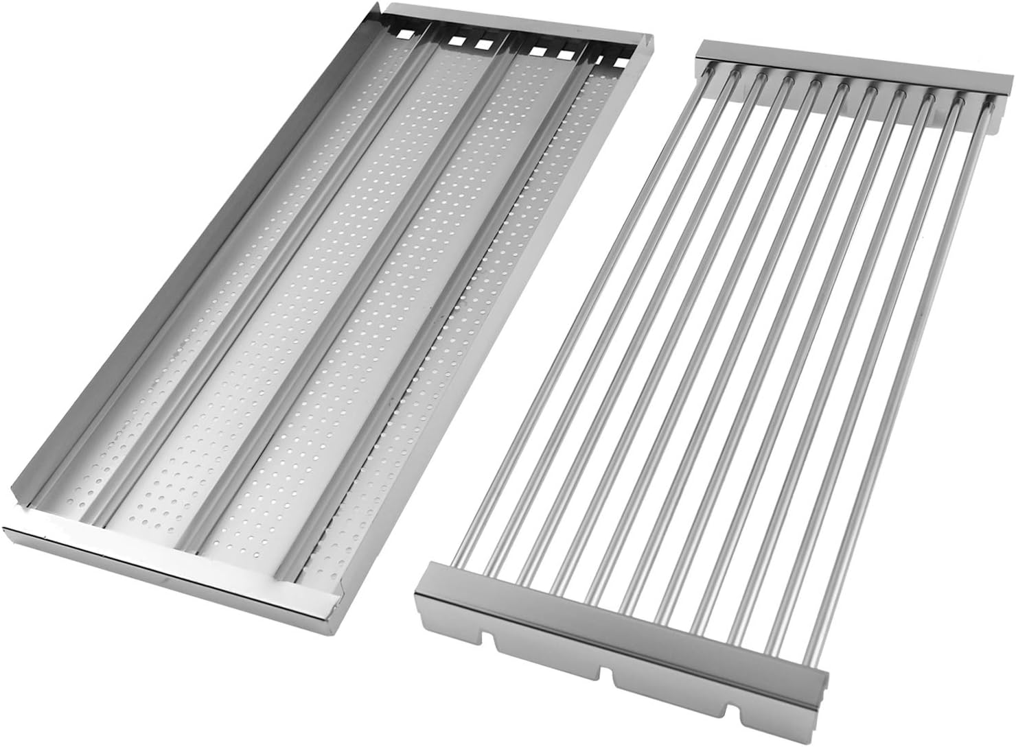 BBQration 18 7/16" Stamped Stainless Steel Cooking Grid Replacement Emitter Set for Charbroil Tru-Infrared Grill 463241314 463270512 463270909 463270912 463241313, Kenmore 415.16167210, and More
