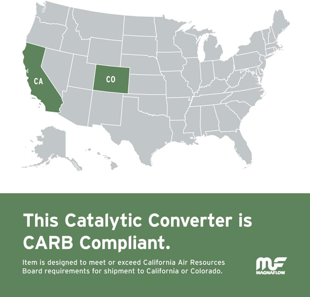 MagnaFlow Universal Catalytic Converter California Grade CARB Compliant 334009 - Stainless Steel 3in Inlet/Outlet Diameter, 16in Overall Length, No O2 Sensor - CA Legal Replacement