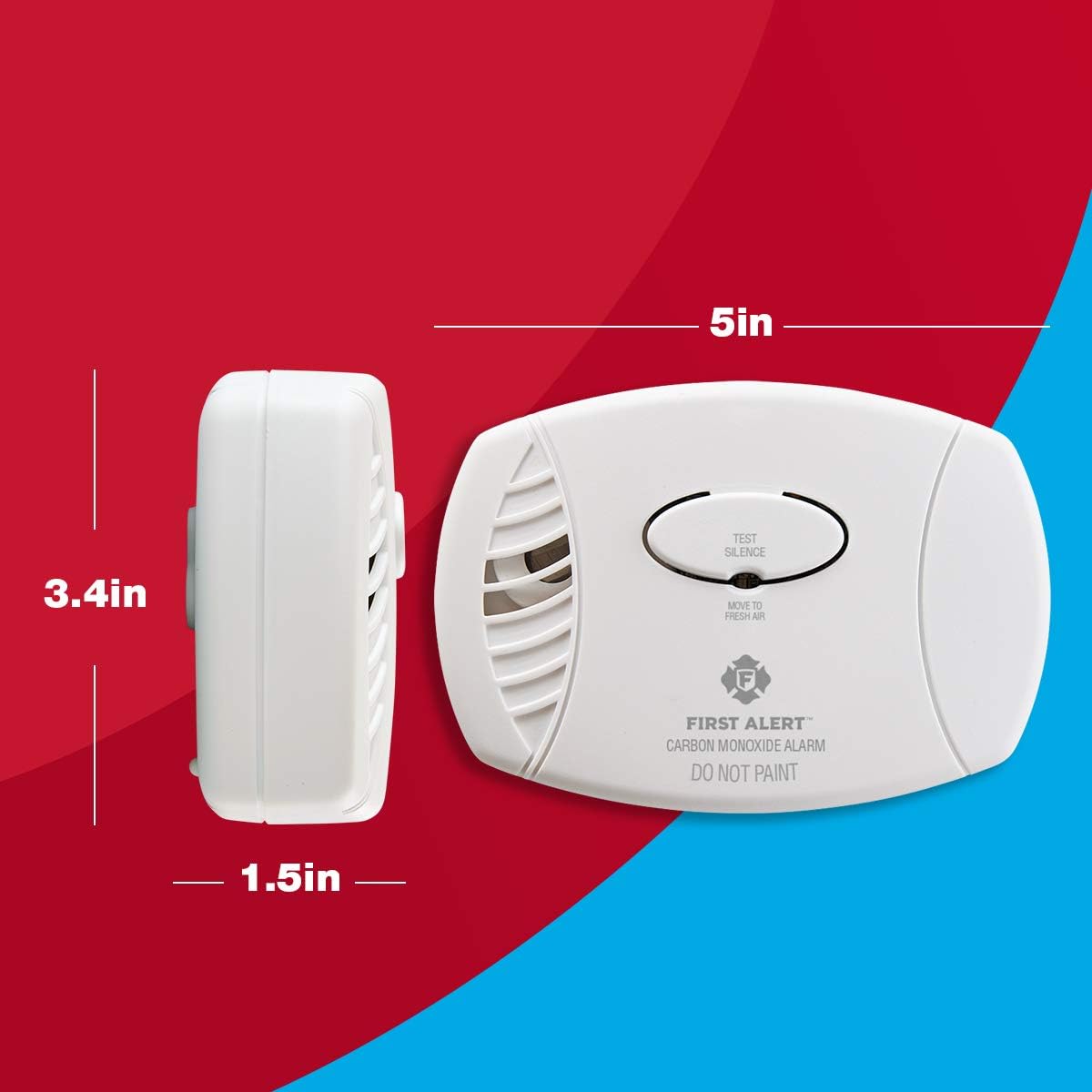 FIRST ALERT CO400-3 Carbon Monoxide Detector, Battery Operated, White , 3-Pack -CO400-3