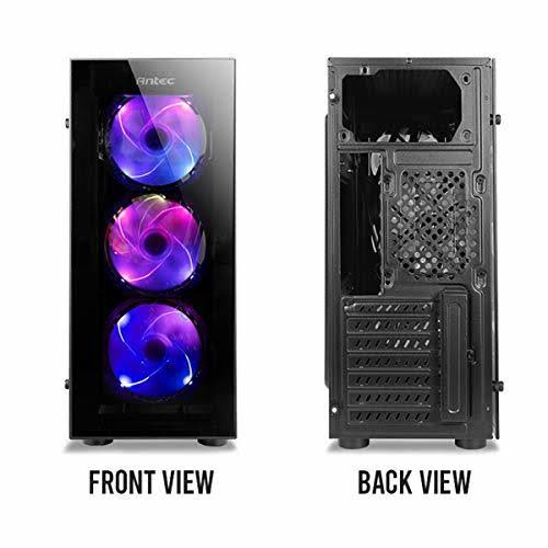 Antec NX Series NX210, Mid-Tower ATX Gaming Case, Tempered Glass Front u0026 Side Panels, 4 x 120 mm ARGB Fans Included