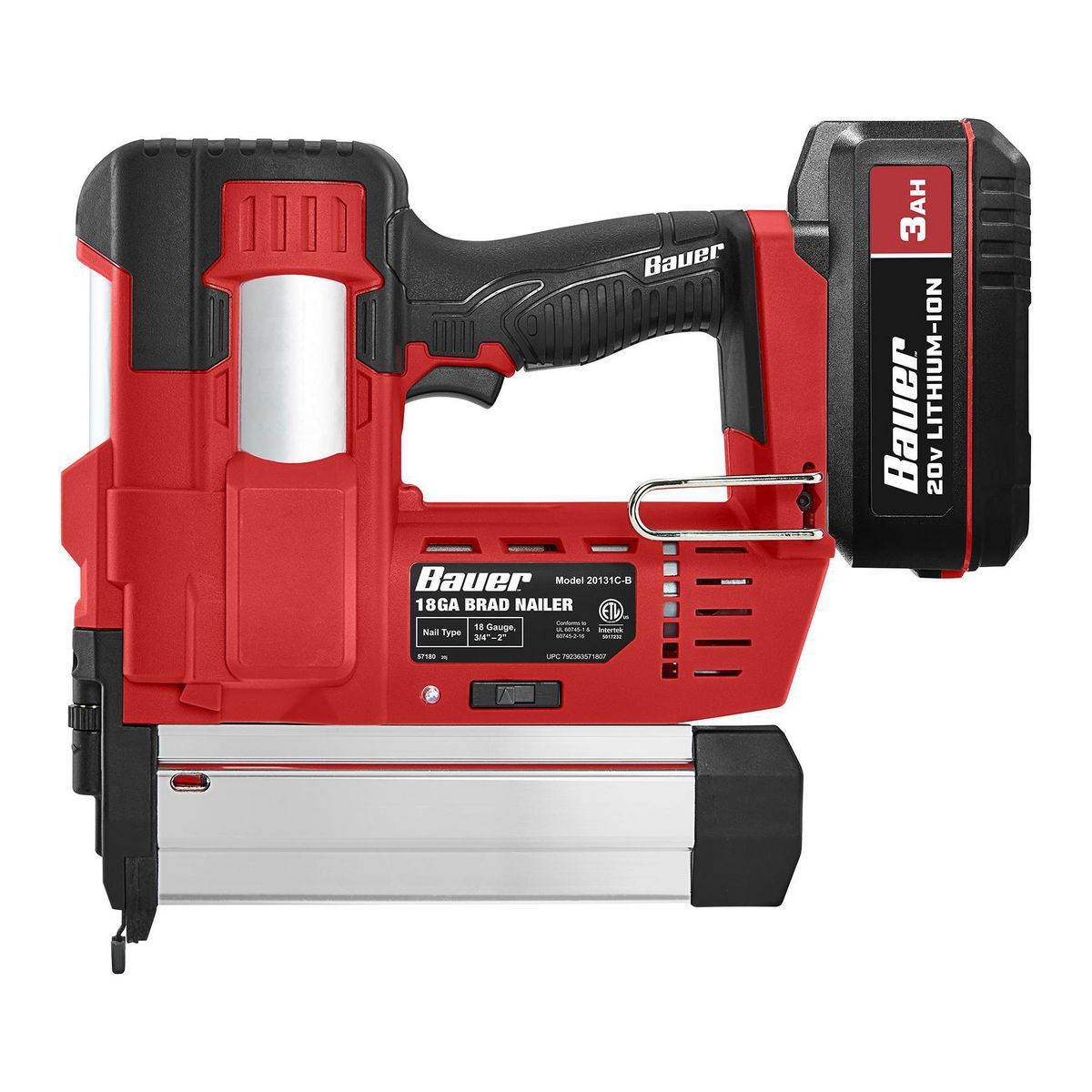 BAUER 20V Cordless, 18 Gauge Brad Nailer - Tool Only