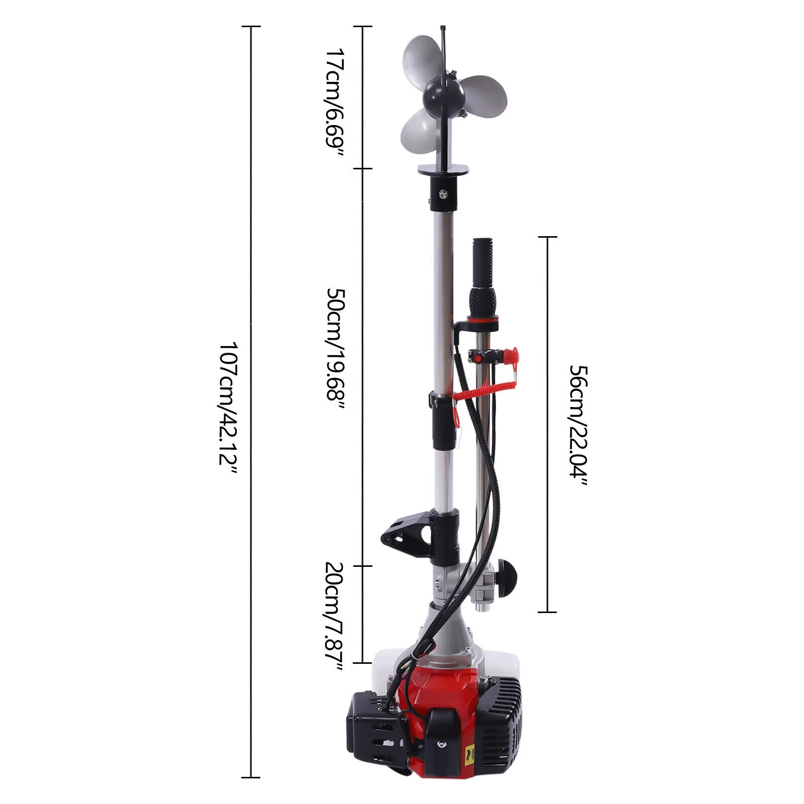 2.3HP Outboard Motor 52CC 2-Stroke Fishing Boat Engine Pull Start Air Cooling