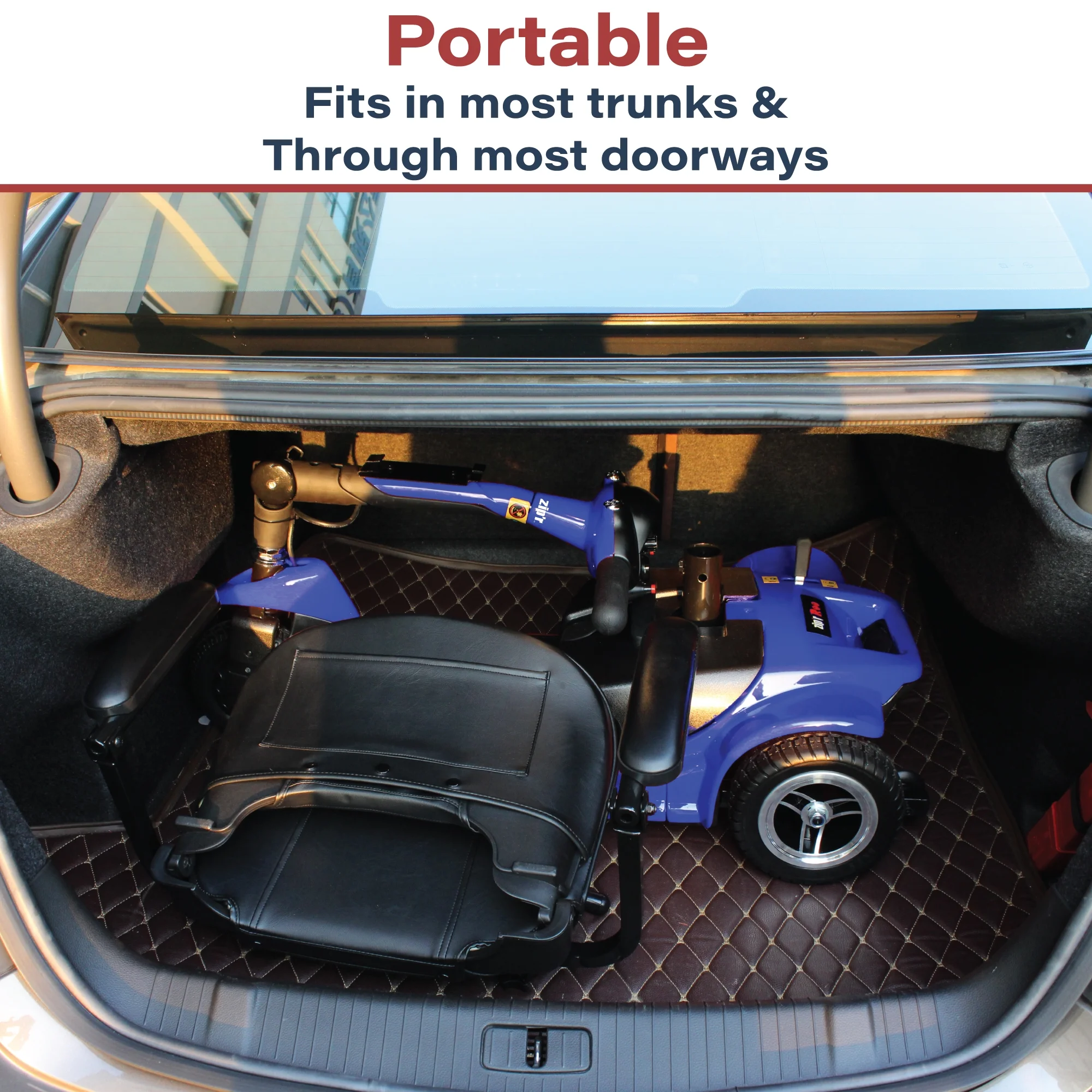 Zip'r Roo 3-Wheel Travel Mobility Scooter, Red
