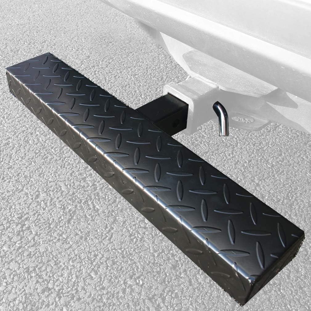 KAYCENTOP Universal Hitch Step Anti Slip and Rust Towing Bumper Guard Black Hitch Steps for Most Cars SUV Trucks Pickups with Pin Fits 2 Inch Receivers Pack of 2