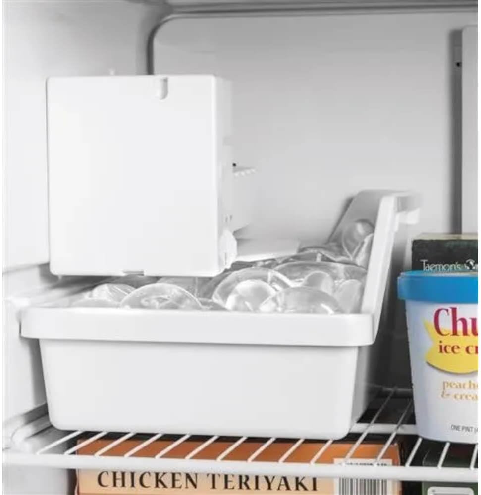 GE GIE22JSNRSS 33" Top Freezer Refrigerator with 21.9 cu. ft. Total Capacity Energy Star Certified LED Lighting Sliding Deli Drawer Adjustable Wire Freezer Shelf ADA Compliant in Stainless Steel
