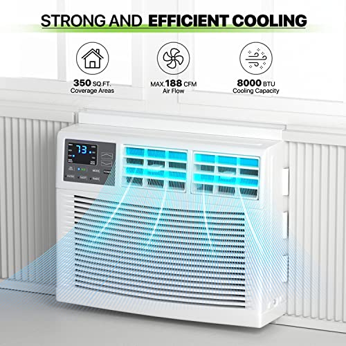 Magshion Window Air Conditioner 5000 BTU, Cool up to 150 Sq. Ft. with Mechanical Rotary Controls and Easy-to-Clean Reusable Filter, 5K BTU Window AC Unit With Easy Install Kit