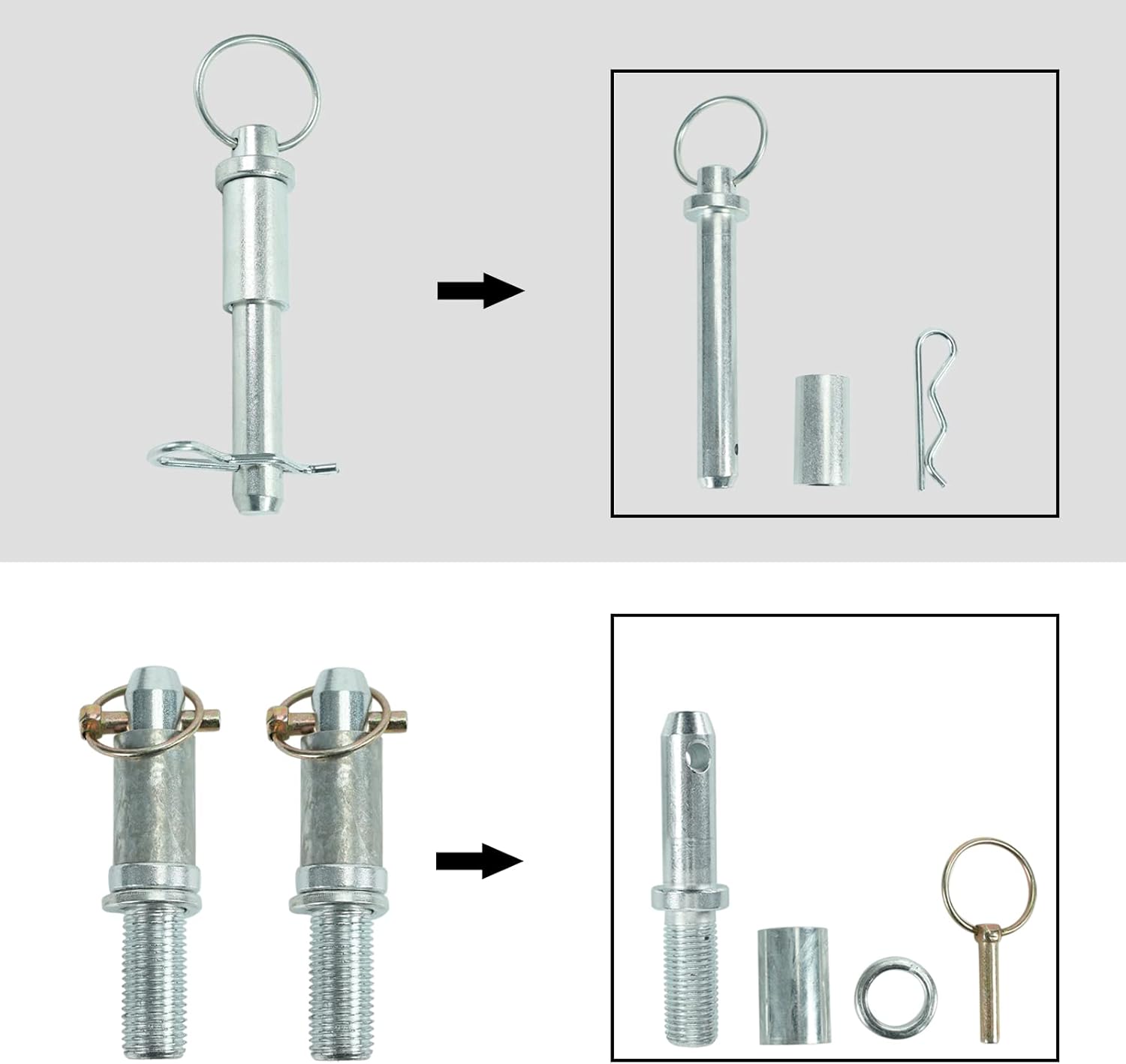 2 Receiver 3 Point Trailer Hitch Category 1 Tractor Tow Drawbar Adapter Compatible with BX Kubota John Deere LM25H WLM Tractor NorTrac Kioti Yanmar