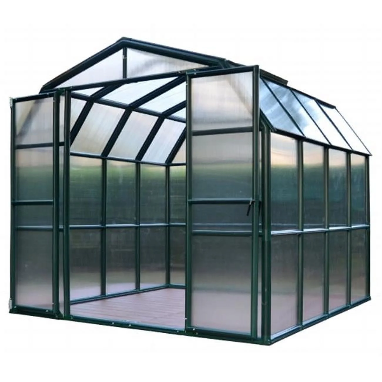 Palram - Canopia  Grand Gardener 2 Greenhouse - 8 x 8 ft. - Twin Wall Green - Curated Treasures Market