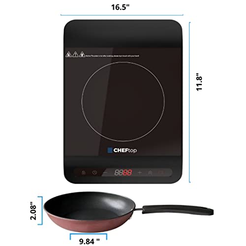 Cheftop Induction Cooktop Portable Induction Burners 120V Digital Ceramic Top with Kids Safety Lock,1800 Watt, Touch Sensor Control Multiple Cooking Zones & Levels